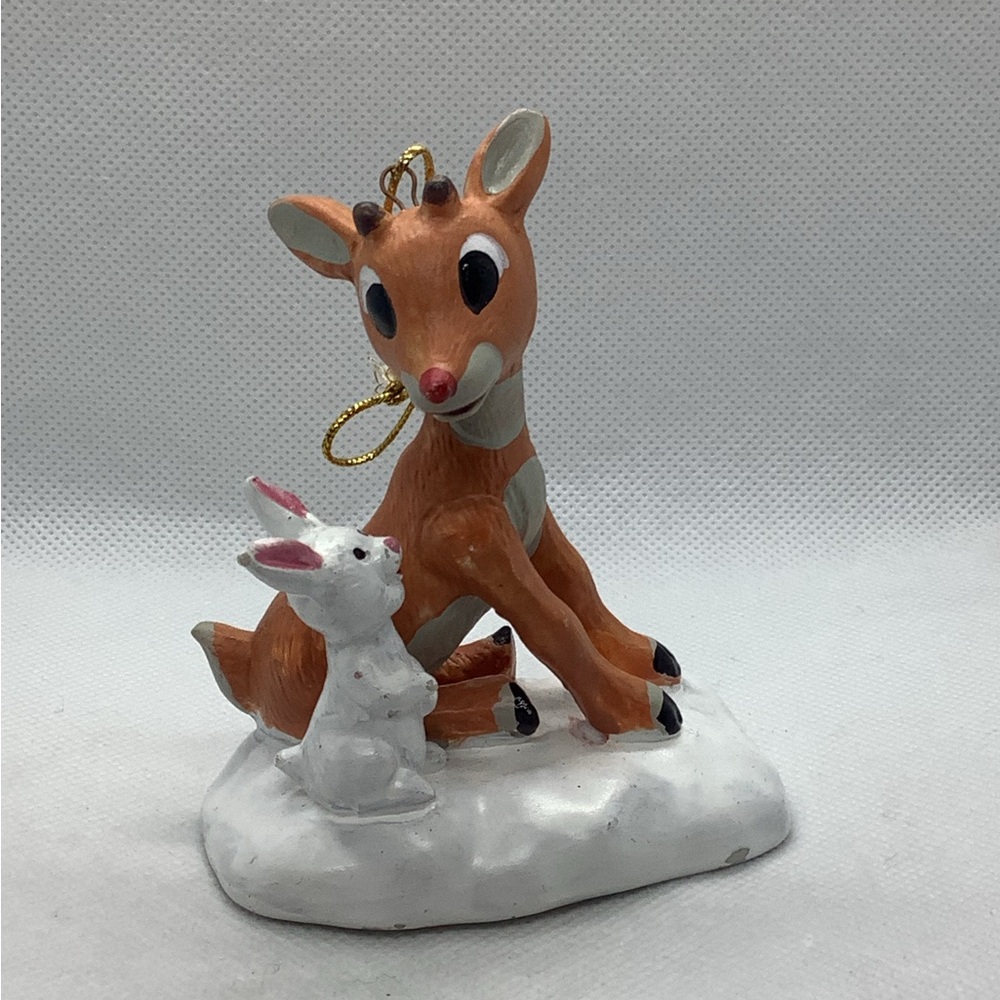 Vintage Kurt Adler Rudolph The Red-Nosed Reindeer Ornament Rudolph Bunny Rare